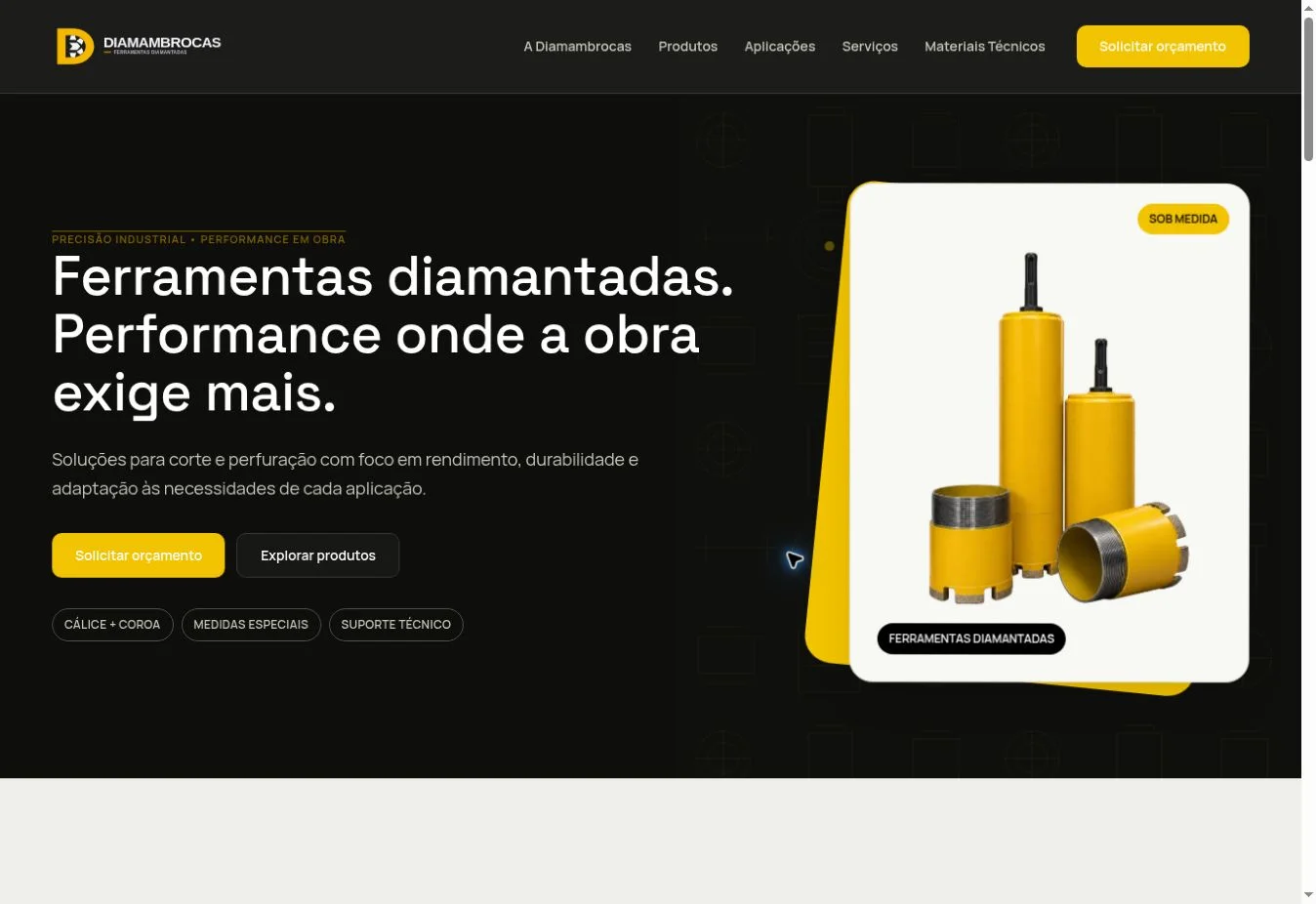 Página de apresentação de Diamambrocas