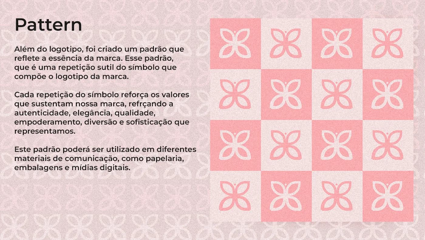 Padrão criado com a repetição do símbolo de borboleta